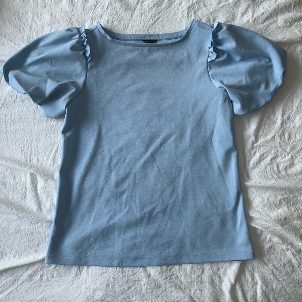 Baby Blue Ann Taylor Short-Sleeve Blouse